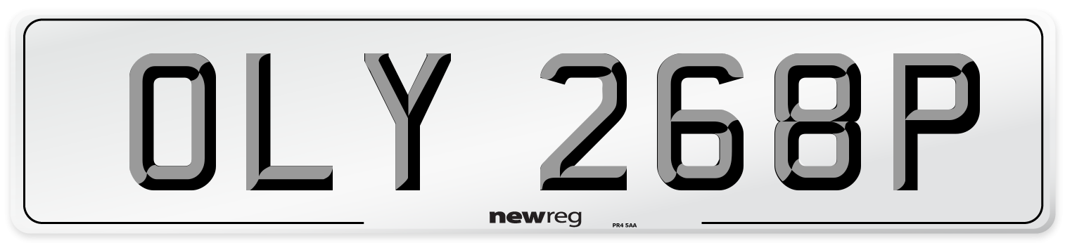 OLY 268P Number Plate from New Reg
